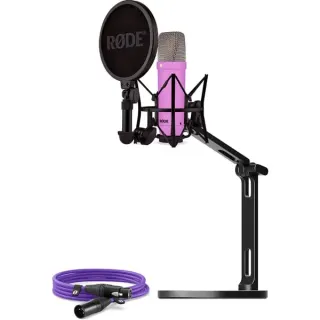 Rode Microphones NT1 Signature +XLR-Kabel+Desktop Studio Arm , Mikrofon (lila, Bundle)