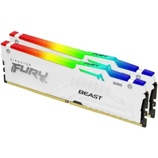 Kingston FURY DIMM 16 GB DDR5-5200 (2x 8 GB) Dual-Kit, Arbeitsspeicher (weiß, KF552C40BWAK2-16, Beast RGB, INTEL XMP)