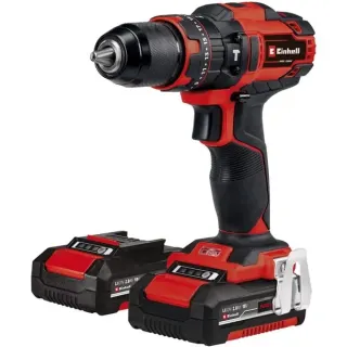 EINHELL Power X-Change Akku-Schlagbohrschrauber TE-CD 18/40 Li-i +64, 18Volt (rot/schwarz, 2x Li-Ion-Akku 2,0Ah, 64-teiliges Zubehör)