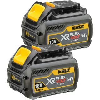 DEWALT XR FLEXVOLT Akku-Starterkit DCB546T2, 54Volt (gelb/schwarz, 2 Stück, 54Volt 2Ah oder 18Volt 6Ah)