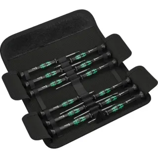 Wera Kraftform Micro-Set/12 SB 1, Schraubendreher (schwarz/grün, Elektroniker-Schraubendrehersatz)