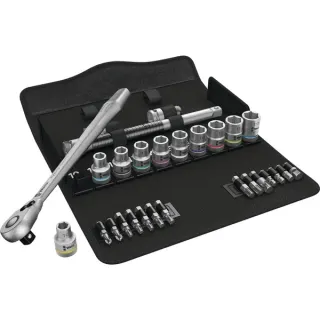 Wera Zyklop Metal-Knarrensatz 8100 SC 8, Werkzeug-Set (mit Umschaltknarre, 1/2")