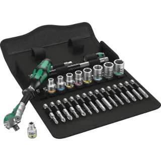 Wera Zyklop Speed-Knarrensatz 8100 SA 6, Werkzeug-Set (Speed-Knarre mit schwenkbarem Kopf, 1/4")