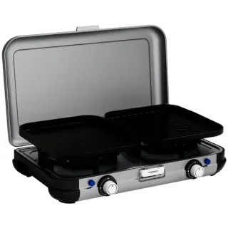 Campingaz Camping Kitchen 2 Grill & Go Caravan, 30 mbar, Gaskocher (grau/schwarz, 2x 2kW, Modell 2025)
