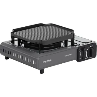 Campingaz Gaskocher Camp'Bistro 3 mit Grillplatte (silber/grau, 2,2kW Einflammkocher, Modell 2025)