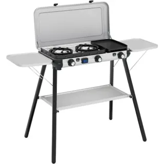 Campingaz Camping Kitchen 2 Multi Cook Plus, Gaskocher (grau, 2 Kochfelder 2x 1,8 kW + Grillplatte 0,9 kW, Modell 2025)