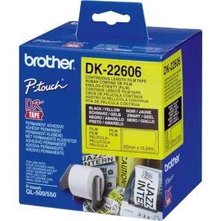 Brother Endlos-Etikett (Film) DK-22606, Schriftband (Gelb)