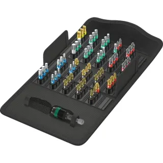Wera Bit-Satz Bit-Safe 61 BiTorsion 1 (inkl. Bit-Halter, 1/4", in textiler Box)