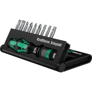 Wera Bit-Satz Kraftform Kompakt 10, inkl. Steckgriff (schwarz/grün, 10-teilig, 1/4")