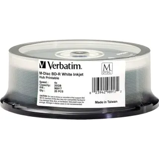 Verbatim M-DISC BD-R 4x 25 GB, Blu-ray-Rohlinge (4-fach, 25 Stück, bedruckbar)