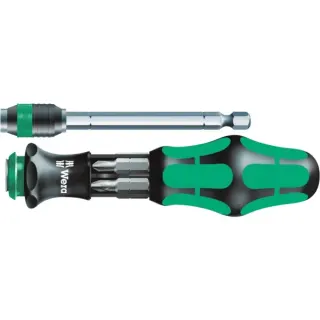 Wera Bit-Satz Kraftform Kompakt 20 mit Tasche (schwarz/grün, inkl. Steckgriff und Verlängerung, 1/4")