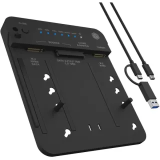ICY BOX IB-2913MCL-C31, Dockingstation (schwarz, 2,5"/3,5" SATA, M.2 NVMe)