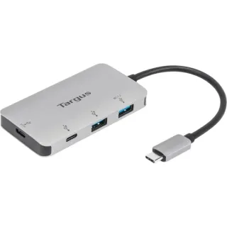 Targus USB-C Mult-Hub 2xUSB/-A und -C, USB-Hub (silber)