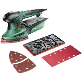 Bosch Heimwerken & Garten Multischleifer PSM 200 AES (grün/schwarz, 200 Watt, Koffer)
