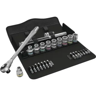 Wera Zyklop Metal-Knarrensatz 8100 SC 7, Werkzeug-Set (Knarre mit Durchsteckvierkant, 1/2")