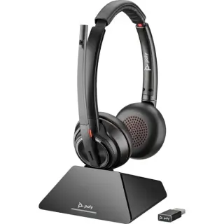 Poly Savi 8220 UC DECT, Headset (schwarz, Stereo, USB-A, USB-C, Microsoft Teams)