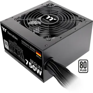 Thermaltake BERLIN 750W ATX3.1, PC-Netzteil (schwarz, 1x 12-Pin High Power GPU, 2x PCIe, 750 Watt)