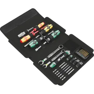 Wera Kraftform Kompakt SH 1 Sanitär / Heizung / Plumbkit, 25-teilig, Werkzeug-Set (schwarz, mit 1/4" Knarre Zyklop)