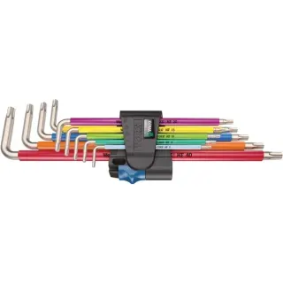 Wera Winkelschlüsselsatz 3967/9 TX SXL Multicolour HF Stainless 1, Schraubendreher (Edelstahl, mit Halteclip)