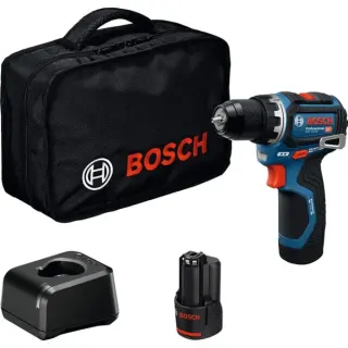 Bosch Professional Akku-Bohrschrauber GSR 12V-32 Professional, 12Volt (blau/schwarz, 2x Li-Ionen Akku 2,0Ah, Werkzeugtasche)