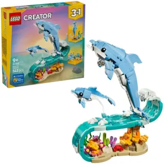 LEGO 31385 Creator 3-in-1 Meerestiere: Wunderschöne Delfine, Konstruktionsspielzeug
