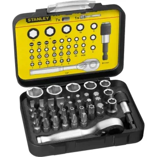 Stanley Bit-Satz 1/4", 39-teilig (schwarz, mit Umschaltknarre)