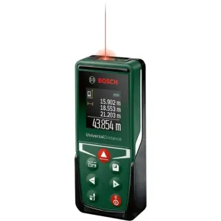 Bosch Heimwerken & Garten Laser-Entfernungsmesser UniversalDistance 50 (grün/schwarz, Reichweite 50m, Schutztasche)