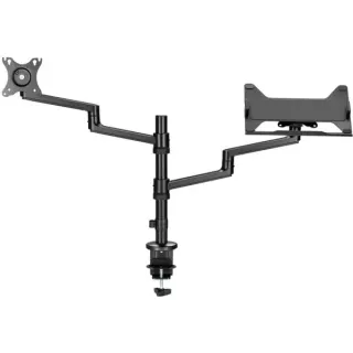 goobay Deluxe Monitorhalterung mit Laptop-Arm (schwarz, für Monitore von 17" - 32" (43 - 81cm))