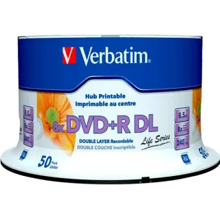 Verbatim DVD+R DL 8,5 GB, DVD-Rohlinge (8fach, 50 Stück, bedruckbar)
