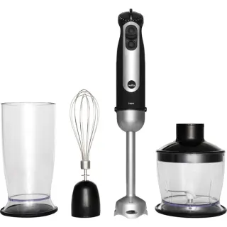 Wilfa Stabmixer Essential Power SM-1000FP (schwarz/silber, 1.000 Watt, mit Zerkleinerer)