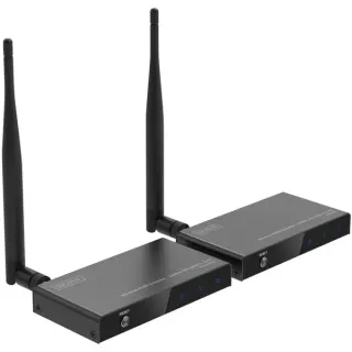 Digitus Wireless Video Extender/Splitter Set HDMI > HDMI, 100 Meter, HDMI Verlängerung (schwarz, Sendeeinheit + Empfängereinheit)