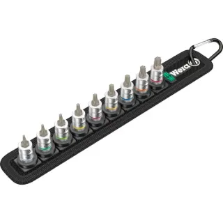 Wera Belt A3 Sechsrund HF Zyklop Bitnuss-Satz, 9-teilig, Steckschlüssel (schwarz/silber, 1/4"-Antrieb)