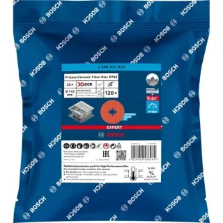 Bosch Professional X-LOCK Expert R782 Prisma Ceramic Fiberschleifscheibe, Ø 115mm, K120 (25 Stück, Bohrung 22,23mm)