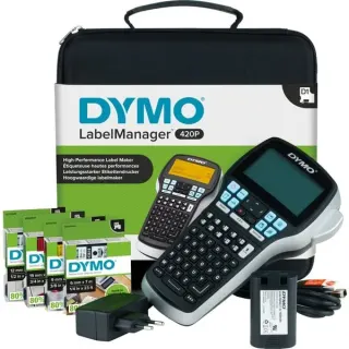 Dymo LabelManager 420P, Beschriftungsgerät (schwarz/silber, mit ABC-Tastatur, S0915480)