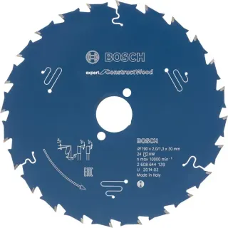Bosch Professional EXPERT Construct Wood Kreissägeblatt, Ø 165mm, 24Z (Bohrung 20mm, für Handkreissägen)