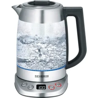 Severin Glas Tee-/Wasserkocher Deluxe WK 3480 (edelstahl/transparent, 1,7 Liter)