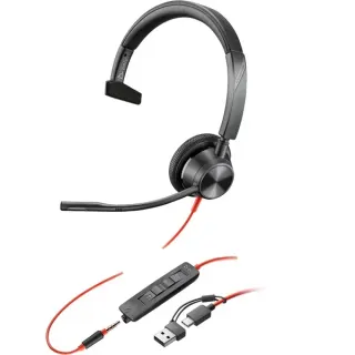 Poly Blackwire 3315, Headset (schwarz, Mono, USB-C, Microsoft Teams Version)