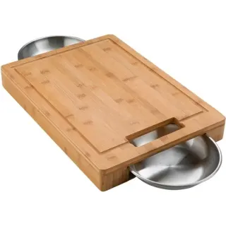 Napoleon PRO Schneidebrett mit 2 Schalen (holz, Bambus)
