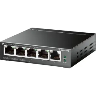 TP-Link TL-SG105MPE, Switch (schwarz, 5-Port-Gigabit-Easy-Smart-Switch mit 4 PoE+ Ports)