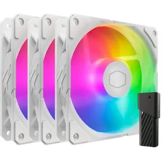 Cooler Master SickleFlow Edge 120 ARGB White Edition Fan Kit, Gehäuselüfter (weiß, 3er-Pack, mit A1 Mini LED Controller, 120 mm)