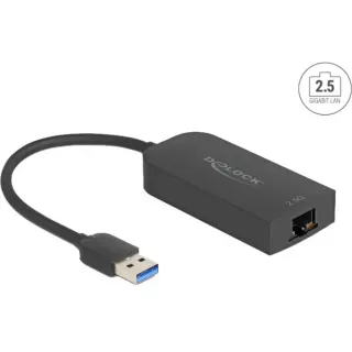 DeLOCK USB Typ-A Adapter zu 2,5 Gigabit, LAN-Adapter (schwarz)