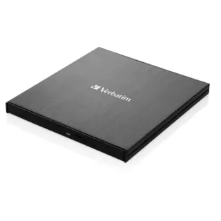 Verbatim External Slimline-Blu-ray-Writer, externer Blu-ray-Brenner (schwarz, USB 3.1 Gen 1 (Typ-C))