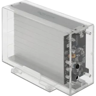 DeLOCK Externes Dual Gehäuse für 2 x 3.5" SATA HDD mit USB Type-C Buchse, Laufwerksgehäuse (transparent)