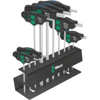 Wera Bicycle Set 6, Schraubendreher (schwarz/grün, 10-teilig, mit Metall-Rack zur Wandmontage)