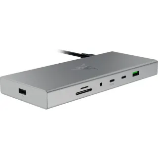 Razer USB 4 Dock - Mercury, Dockingstation (silber, USB4, USB-A, USB-C, Gigabit LAN, HDMI, DP, PD)