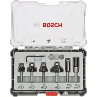 Bosch Professional Rand- und Kantenfräser-Set, 6-teilig (6mm-Schaft)