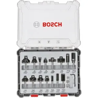 Bosch Professional Fräser-Set, 15-teilig (6mm-Schaft)