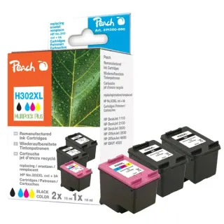 Peach Tinte SparPack PI300-660 (kompatibel zu HP 302XL, F6U68A, F6U67A)