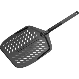 Witt Pizzaschieber perforiert 14", Black Edition, mit Softgriff, Grillbesteck (schwarz, für Pizzen bis Ø 36cm)