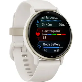 Garmin vívoactive 5, Smartwatch (elfenbein/cremegold, 42 mm, Silikon-Armband)